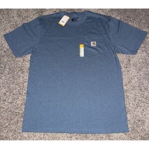 Carhartt Men's  Loose Fit Medium Heavyweight Short Sleeve Pocket T Shirt Blue